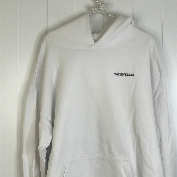 Talentless White Hoodie "Please Wash Your Hands" Sweatshirt SZ XL - Picture 10 of 10